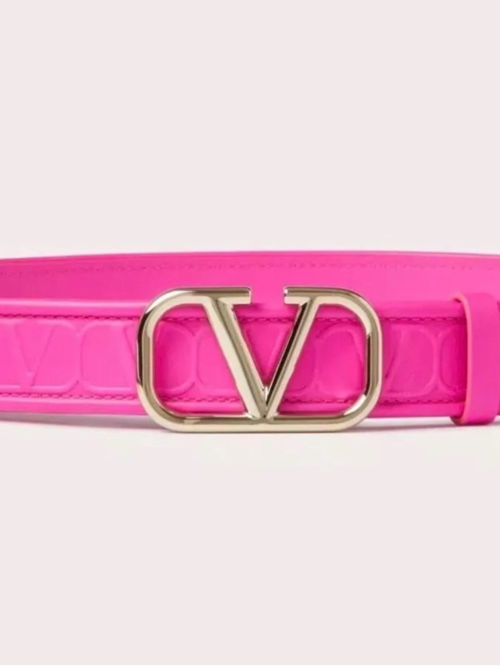 Valentino Pink VLogo Leather Belt NWT and box - Picture 2 of 9